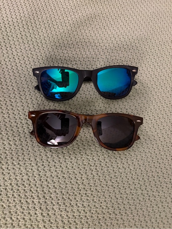Accessories - Classic Wayfarer-Style Unisex Sunglasses - Charcoal Gray & Tortoiseshell